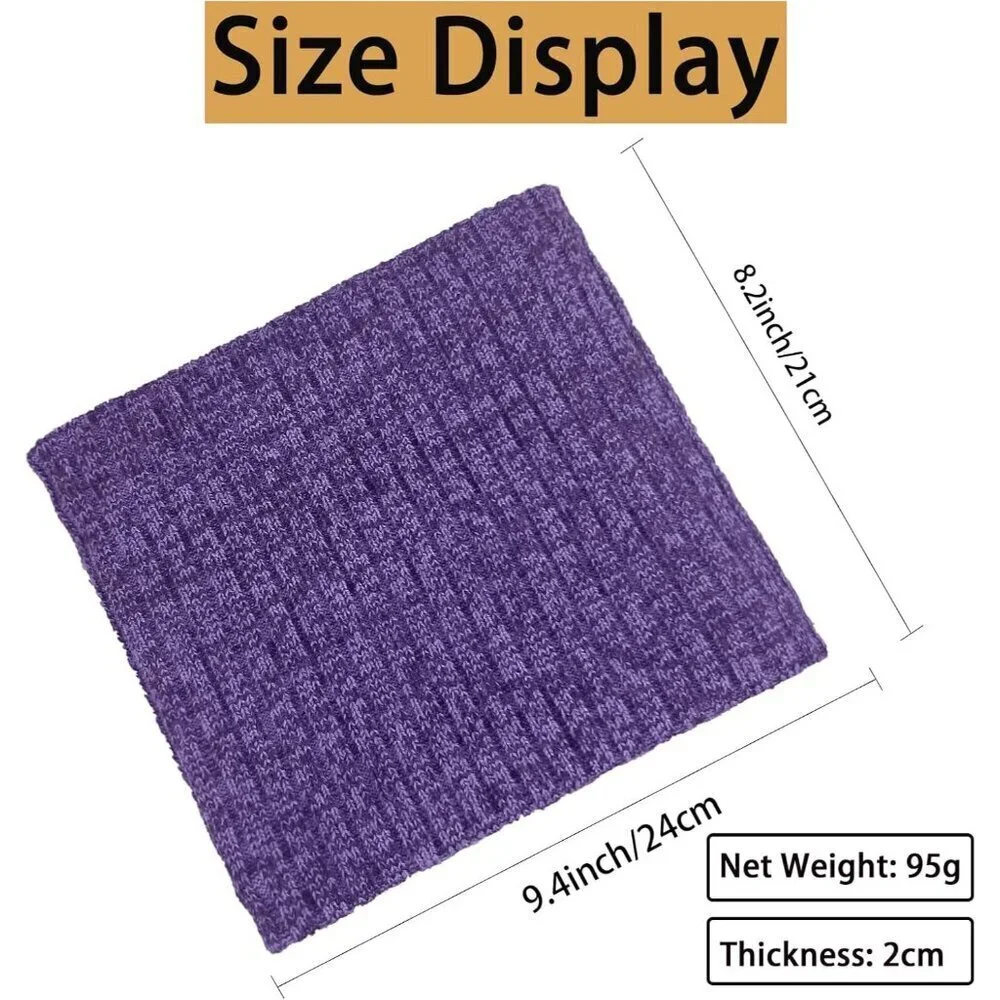 Men's Purple Winter Thermal Fleece Neck Warmer Windproof Face Cover Ski Mask